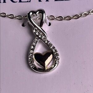 Brilliance “You’re The Greatest” Two‑Tone Infinity Heart Necklace – Swarovski